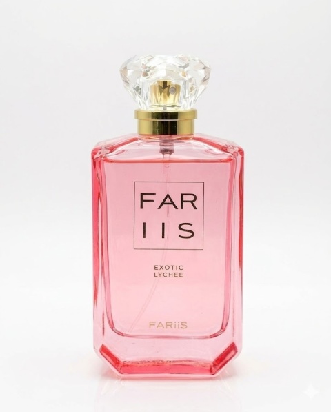 Detale butelki FARIIS Exotic Lychee – nuty liczi, brzoskwini i cukru